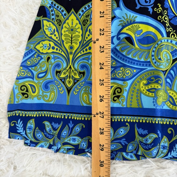 Susan Graver Womens Liquid Knit Floral Sleeveless Top Size 2X Blue - Picture 5 of 7